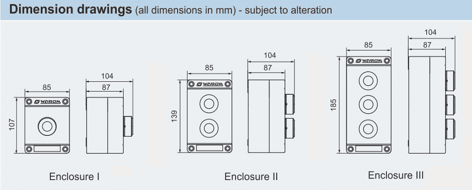 ابعاد دقیق واحد کنترل ضد انفجار BZA8050 با بدنه GRP و حفاظت Ex d e IIC