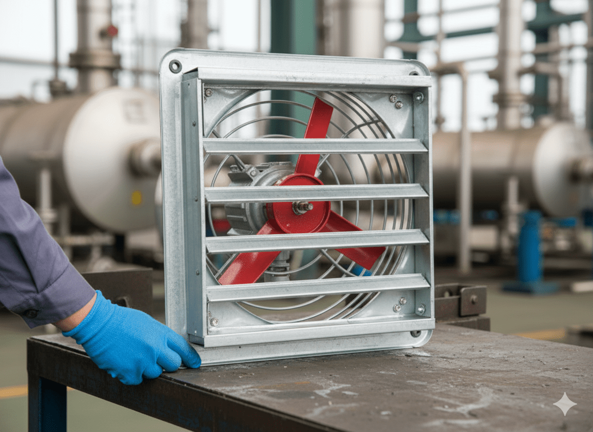 نمای کلی هواکش دیواری ضد انفجار BFS- آکوتجهیز